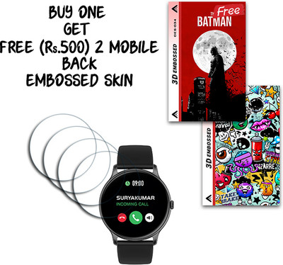 SOMTONE Screen Guard for Maxima Max Pro Knight smartwatch 44.5mm WITH FREE 500 RUPEES 2 3D EMBOSSED SKIN FOR MOBILE BACK S034(Pack of 4)