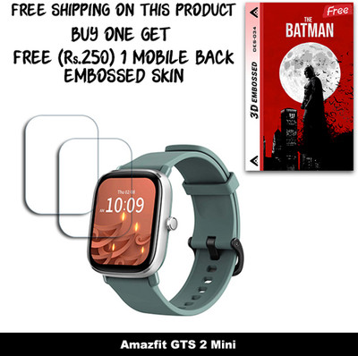 ARBAN Screen Guard for Amazfit GTS 2 Mini WITH FREE 250 RUPEES 1 3D EMBOSSED SKIN FOR MOBILE BACK W2S034(Pack of 2)