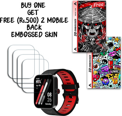 SOMTONE Screen Guard for Noise X-Fit 2 HRX Edition SmartWatch 1.69inch WITH FREE 500 RUPEES 2 3D EMBOSSED SKIN FOR MOBILE BACK S124(Pack of 4)