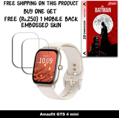 ARBAN Screen Guard for Amazfit GTS 4 mini WITH FREE 250 RUPEES 1 3D EMBOSSED SKIN FOR MOBILE BACK W2S034(Pack of 2)