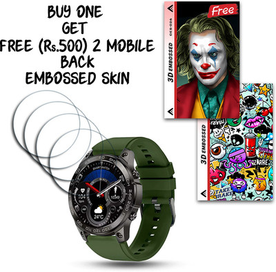 ARBAN Screen Guard for Pebble Cosmos Endure 1.46 inch WITH FREE 500 RUPEES 2 3D EMBOSSED SKIN FOR MOBILE BACK S026(Pack of 4)