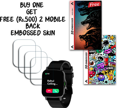 ARBAN Screen Guard for Maxima Max Pro X6 Smartwatch 1.7 inch WITH FREE 500 RUPEES 2 3D EMBOSSED SKIN FOR MOBILE BACK S061(Pack of 4)