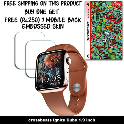 SOMTONE Screen Guard for crossbeats Ignite Cube 1.9 inch WITH FREE 250 RUPEES 1 3D EMBOSSED SKIN FOR MOBILE BACK W2S018(Pack of 2)