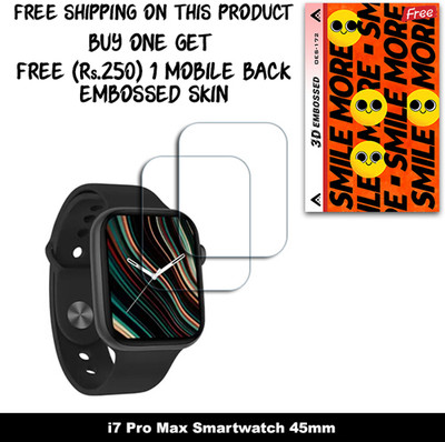 ARBAN Screen Guard for i7 Pro Max Smartwatch 45mm (FREE 250 RUPEES 1 3D EMBOSSED SKIN FOR MOBILE BACK W2S172)(Pack of 2)