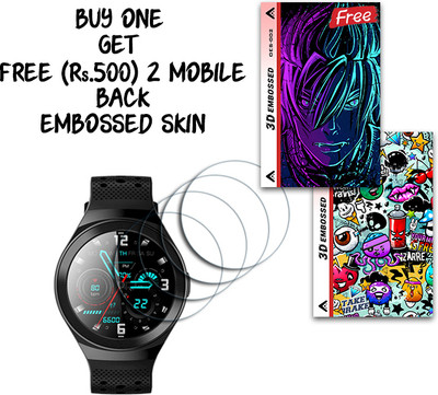 ARBAN Screen Guard for crossbeats Orbit Sport 1.3 inch WITH FREE 500 RUPEES 2 3D EMBOSSED SKIN FOR MOBILE BACK S002(Pack of 4)