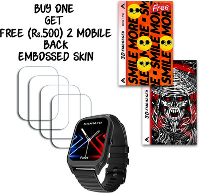 ARBAN Screen Guard for Hammer Stroke 1.96 inch WITH FREE 500 RUPEES 2 3D EMBOSSED SKIN FOR MOBILE BACK S172(Pack of 4)