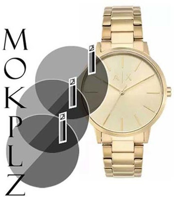 MOKPLZ Screen Guard for ARMANI EXCHANGE CAYDE AX2707 ANALOG GOLD(Pack of 3)