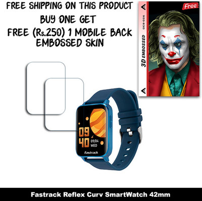 SOMTONE Screen Guard for Fastrack Reflex Curv SmartWatch 42mm WITH FREE 250 RUPEES 1 3D EMBOSSED SKIN FOR MOBILE BACK W2S026(Pack of 2)