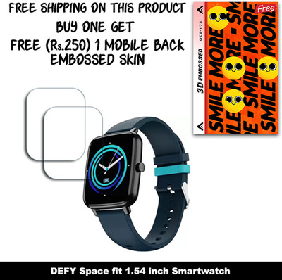 ARBAN Screen Guard for DEFY Space fit 1.54 inch Smartwatch (FREE 250 RUPEES 1 3D EMBOSSED SKIN FOR MOBILE BACK W2S172)(Pack of 2)