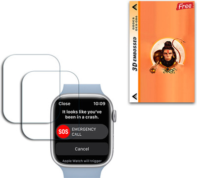 ARBAN Screen Guard for Apple Watch Series 8 (FREE 250 RUPEES 1 3D EMBOSSED FOR MOBILE BACK) W2GS086(Pack of 2)