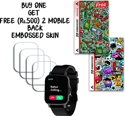 ARBAN Screen Guard for Maxima Max Pro X6 Smartwatch 1.7 inch WITH FREE 500 RUPEES 2 3D EMBOSSED SKIN FOR MOBILE BACK S018(Pack of 4)