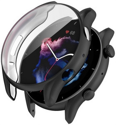 KAZUKI Screen Guard for Amazfit GTR 3 / GTR 3 Pro Full Coverage TPU Watch Case (Black)(Pack of 1)