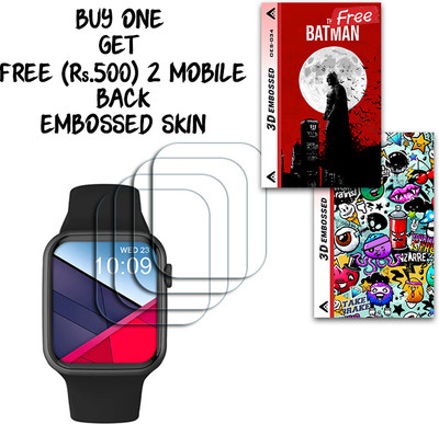 SOMTONE Screen Guard for crossbeats Ignite S3 Max 1.85 inch WITH FREE 500 RUPEES 2 3D EMBOSSED SKIN FOR MOBILE BACK S034(Pack of 4)