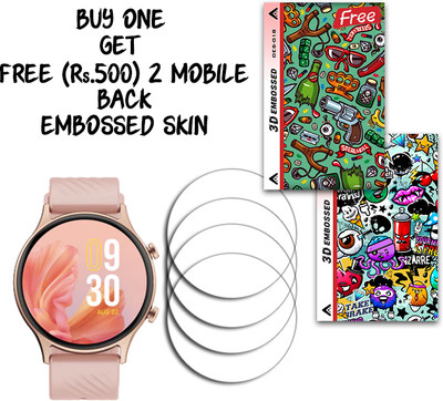 SOMTONE Screen Guard for FIRE-BOLTT Legend WITH FREE 500 RUPEES 2 3D EMBOSSED SKIN FOR MOBILE BACK S018(Pack of 4)