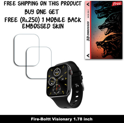 ARBAN Screen Guard for Fire-Boltt Visionary 1.78 inch (FREE 250 RUPEES 1 3D EMBOSSED SKIN FOR MOBILE BACK W2S061)(Pack of 2)
