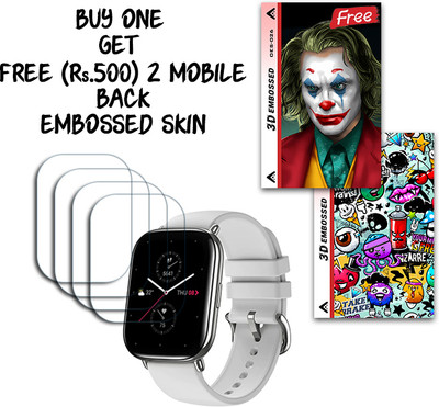 SOMTONE Screen Guard for Amazfit Zepp E Square WITH FREE 500 RUPEES 2 3D EMBOSSED SKIN FOR MOBILE BACK S026(Pack of 4)