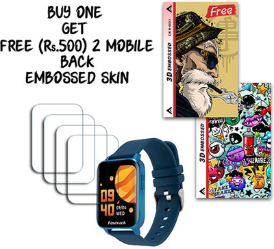 ARBAN Screen Guard for Fastrack Reflex Curv SmartWatch 42MM WITH FREE 500 RUPEES 2 3D EMBOSSED SKIN FOR MOBILE BACK S001(Pack of 4)