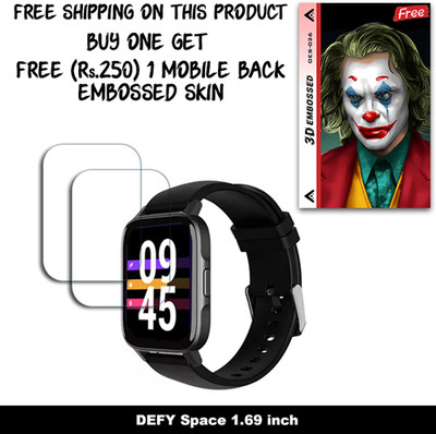 SOMTONE Screen Guard for DEFY Space 1.69 inch WITH FREE 250 RUPEES 1 3D EMBOSSED SKIN FOR MOBILE BACK W2S026(Pack of 2)