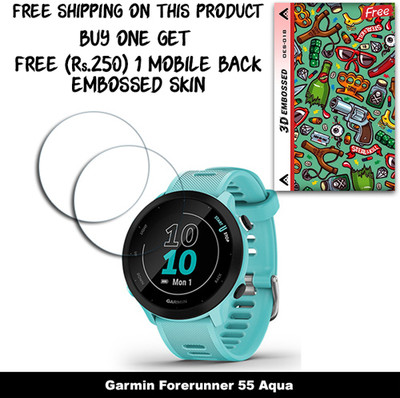 ARBAN Screen Guard for Garmin Forerunner 55 Aqua WITH FREE 250 RUPEES 1 3D EMBOSSED SKIN FOR MOBILE BACK W2S018(Pack of 2)