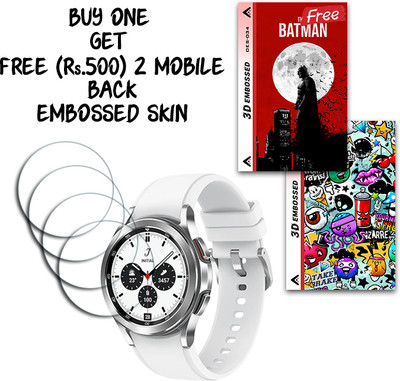 SOMTONE Screen Guard for Galaxy Watch4 Classic Bluetooth 42mm WITH FREE 500 RUPEES 2 3D EMBOSSED SKIN FOR MOBILE BACK S034(Pack of 4)