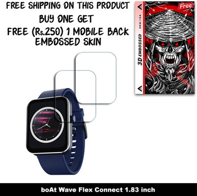 ARBAN Screen Guard for boAt Wave Flex Connect 1.83 inch (FREE 250 RUPEES 1 3D EMBOSSED SKIN FOR MOBILE BACK W2S124)(Pack of 2)