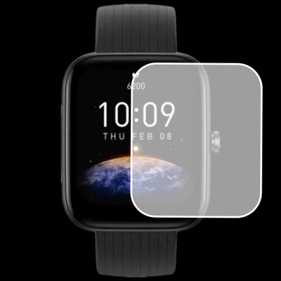 Fit size Screen Guard for Tempered glass plastic and Fiber Amazfit Bip 3 pro(Pack of 1)