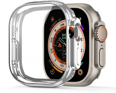 KAZUKI Screen Guard for 49mm Apple Watch Ultra 49mm / Ultra 2 49mm Protection Case (Silver)(Pack of 1)