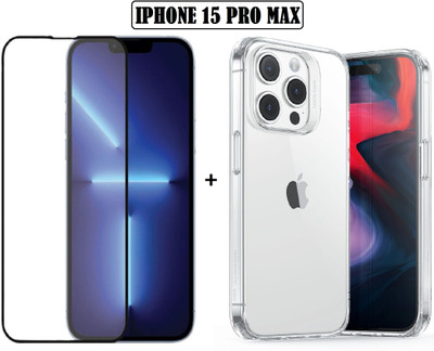 Leplion Screen Guard for Iphone 15 pro max Glass + Transparent cover(Pack of 1)