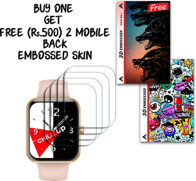 SOMTONE Screen Guard for crossbeats Ignite LYT Max 1.9 inch WITH FREE 500 RUPEES 2 3D EMBOSSED SKIN FOR MOBILE BACK S061(Pack of 4)