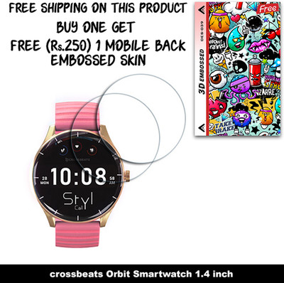 SOMTONE Screen Guard for crossbeats Orbit Smartwatch 1.4 inch (FREE 250 RUPEES 1 3D EMBOSSED SKIN FOR MOBILE BACK W2S039)(Pack of 2)