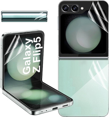 SwapME Screen Guard for Galaxy Z Flip 5 Screen Protector |Inside TPU Film+Full Covered Outer+Back Cover Screen Protector+Side Film | High Clarity Bubble Free for Samsung Galaxy Z Flip 5 2023 Hydrogel Film, [2Set 8PCS ](Pack of 2)