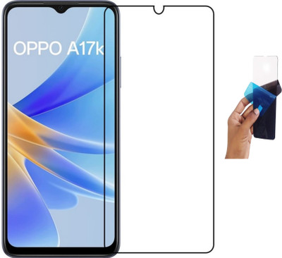 Fit size Tempered Glass Guard for Oppo a17k tempered glass pilatic(Pack of 1)