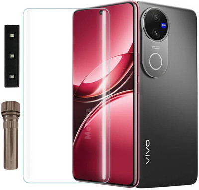 Gaqipud Edge To Edge Tempered Glass for Vivo V50 5G / Vivo V50e 5G (6.77 Inches, Pack of 1) Full Adhesive UV Curved Screen Protector Case Friendly HD Clarity(Pack of 1)
