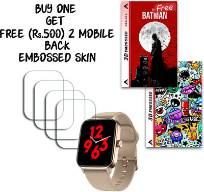 ARBAN Screen Guard for Noise ColorFit Pro 4 Max 1.8 inch WITH FREE 500 RUPEES 2 3D EMBOSSED SKIN FOR MOBILE BACK S034(Pack of 4)