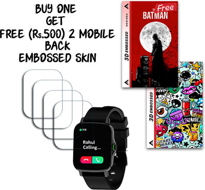 ARBAN Screen Guard for Maxima Max Pro X6 Smartwatch 1.7 inch WITH FREE 500 RUPEES 2 3D EMBOSSED SKIN FOR MOBILE BACK S034(Pack of 4)