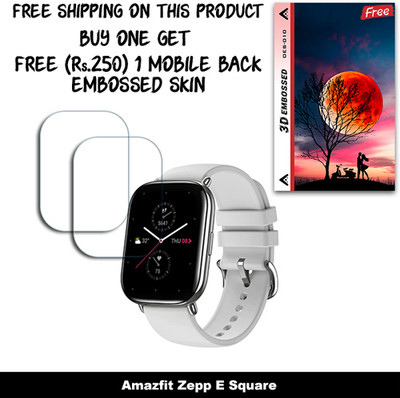 ARBAN Screen Guard for Amazfit Zepp E Square WITH FREE 250 RUPEES 1 3D EMBOSSED SKIN FOR MOBILE BACK W2S010(Pack of 2)