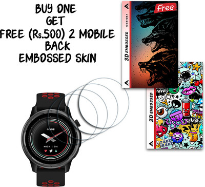 ARBAN Screen Guard for Noise HRX Bounce Smartwatch 1.39inch WITH FREE 500 RUPEES 2 3D EMBOSSED SKIN FOR MOBILE BACK S061(Pack of 4)