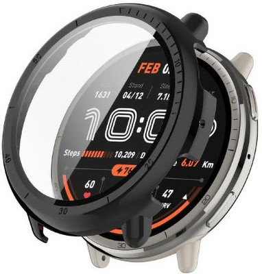 KAZUKI Screen Guard for Amazfit Active 2 A2437 Tempered Film Integrated PC Watch Protective Case Cover(Pack of 1)