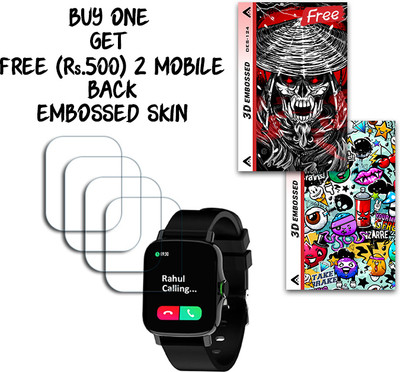 ARBAN Screen Guard for Maxima Max Pro X6 Smartwatch 1.7 inch WITH FREE 500 RUPEES 2 3D EMBOSSED SKIN FOR MOBILE BACK S124(Pack of 4)