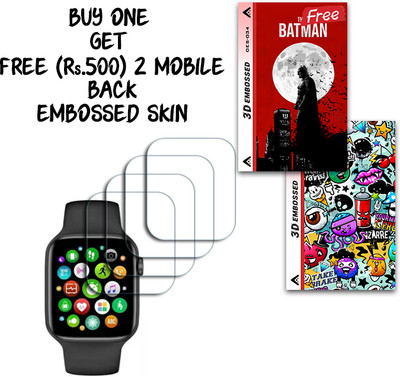 SOMTONE Screen Guard for Digital SmartWatch For Men & Women 3mm WITH FREE 500 RUPEES 2 3D EMBOSSED SKIN FOR MOBILE BACK S034(Pack of 4)
