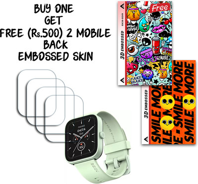 ARBAN Screen Guard for Noise ColorFit Caliber Smart Watch 1.69 inch WITH FREE 500 RUPEES 2 3D EMBOSSED SKIN FOR MOBILE BACK S039(Pack of 4)