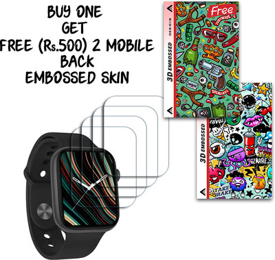 ARBAN Screen Guard for i7 Pro Max Smartwatch 45mm WITH FREE 500 RUPEES 2 3D EMBOSSED SKIN FOR MOBILE BACK S018(Pack of 4)