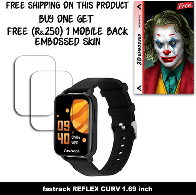 ARBAN Screen Guard for fastrack REFLEX CURV 1.69 inch WITH FREE 250 RUPEES 1 3D EMBOSSED SKIN FOR MOBILE BACK W2S026(Pack of 2)