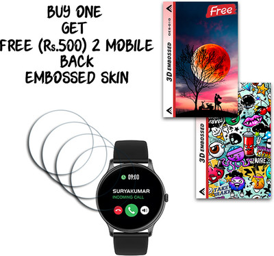 SOMTONE Screen Guard for Maxima Max Pro Knight smartwatch 44.5mm WITH FREE 500 RUPEES 2 3D EMBOSSED SKIN FOR MOBILE BACK S010(Pack of 4)