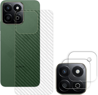 SOMTONE Screen Guard for Honor X7c 4G Camera Lens Glass Protector | Anti-Scratch | Edge to Edge Full Coverage | 9H Hardness (BACK CARBON FIBER SKIN + CAMERA LENS PROTECTOR)(Pack of 2)