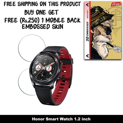 SOMTONE Screen Guard for Honor Smart Watch 1.2 inch Smartwatch SCREEN GUARD WITH FREE 250 RUPEES 1 3D EMBOSSED SKIN FOR MOBILE BACK W2S001(Pack of 2)