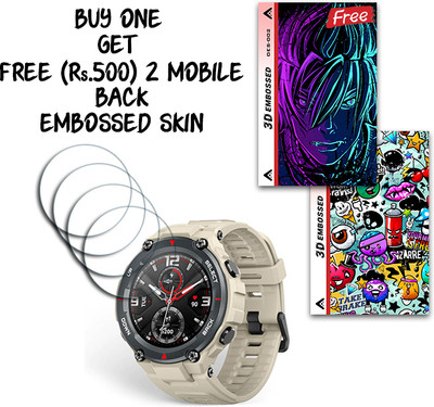 ARBAN Screen Guard for Amazfit T Rex WITH FREE 500 RUPEES 2 3D EMBOSSED SKIN FOR MOBILE BACK S002(Pack of 4)