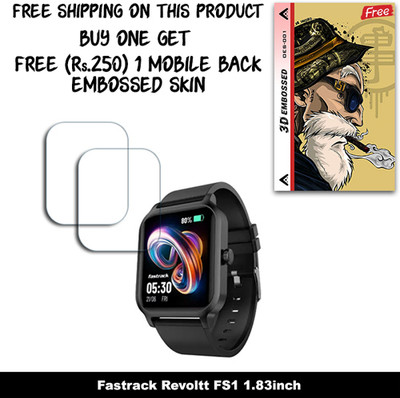 ARBAN Screen Guard for Fastrack Revoltt FS1 1.83inch WITH FREE 250 RUPEES 1 3D EMBOSSED SKIN FOR MOBILE BACK W2S001(Pack of 2)