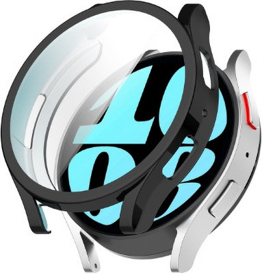 KAZUKI Screen Guard for 44mm Samsung Galaxy Watch 6 44mm Full Coverage TPU Electroplated Watch Protective Case (Black)(Pack of 1)