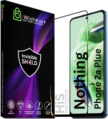 iWishKart Edge To Edge Tempered Glass for Nothing Phone (2a) 5G, Nothing Phone (2a) Plus, Premium Military grade Edge to Edge Premium gorilla temper black glass screenguard with Self Installation Guide - Wet & Dry wipes, Dust Absorber [With Warranty] mobile ka gilas cover, 2a+(Pack of 1)